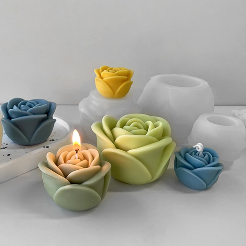 Candle Making Books For Beginners - Valentine's Day Rose Flower Silicone Candle