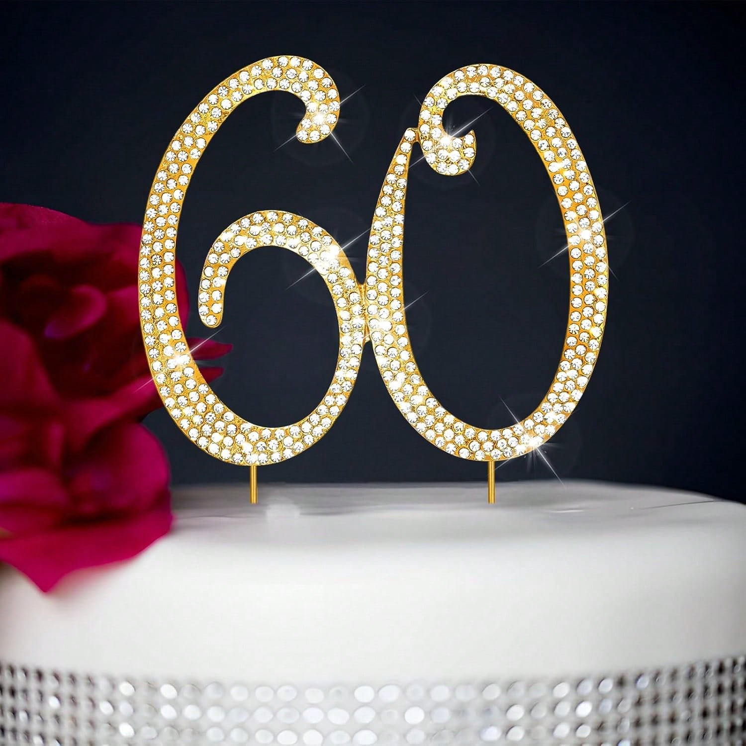 Candle Making Supplies Wholesale - Large Gold Rhinestone Number Cake Topper
