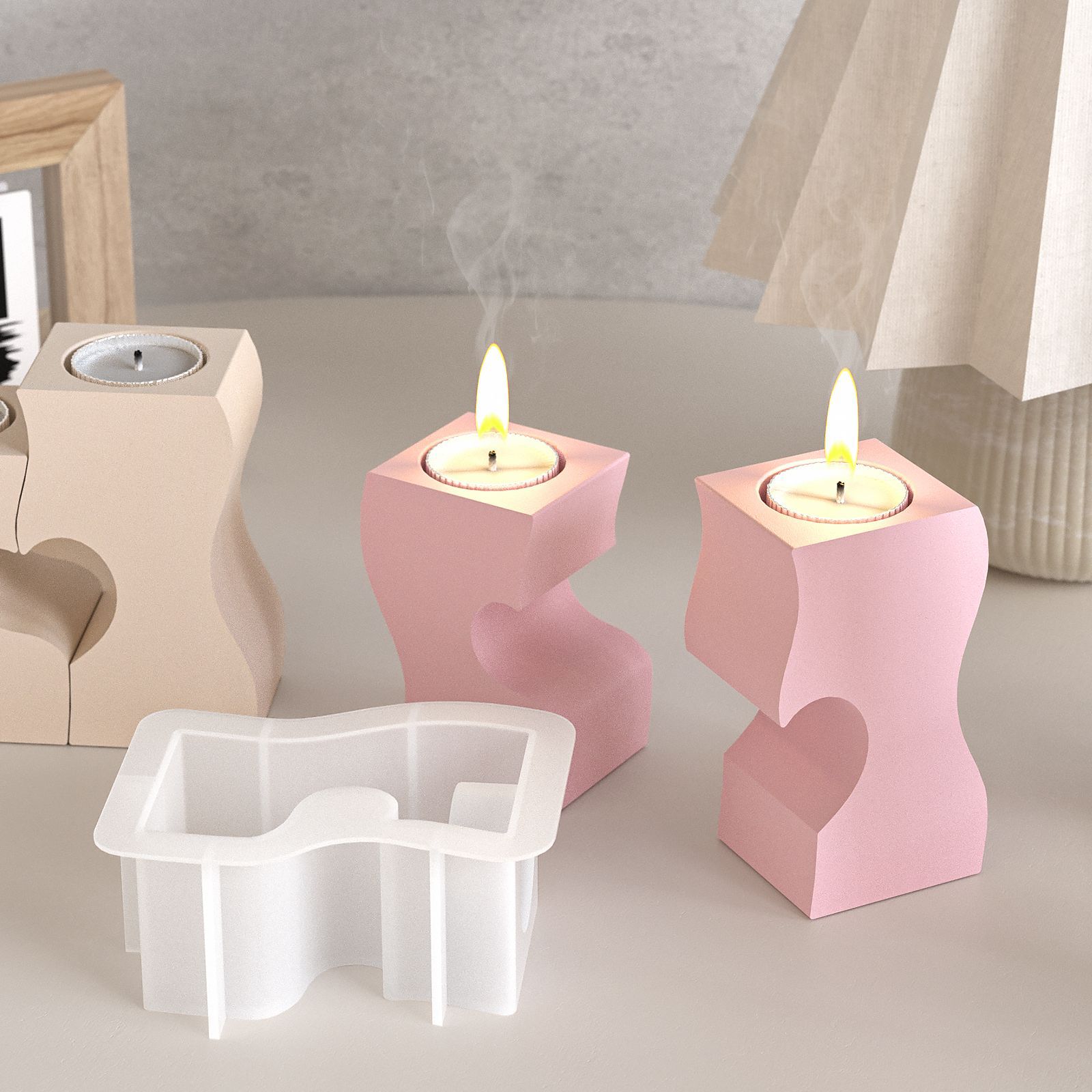 S Heart Candlestick Silicone M - đánh giá và giá Candle Making Supplies Wholesale