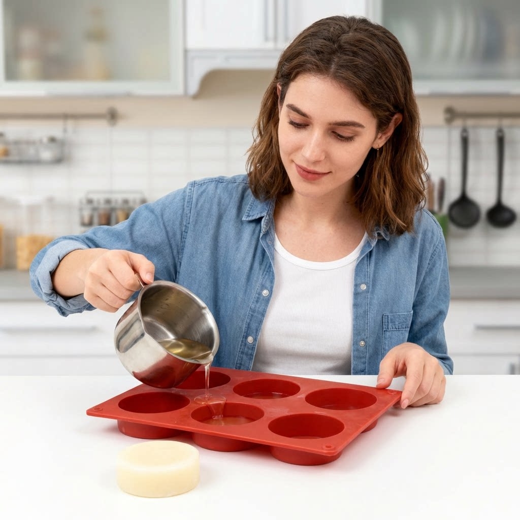 Round Silicone Soap Mold DIY H - đánh giá và giá Candle Making Supplies Wholesale
